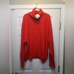 H&M Red Orange Rib Knit Sweater